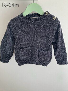🪴5/$30 Jessica Simpson 18-24 Months Toddler Grey Plush Pile Sweater Fall Cozy